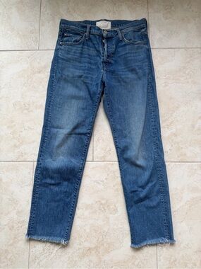 MOTHER DENIM The Scrapper Cuff Ankle Fray in Running With Scissors Jeans